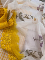 Pure Mul Chanderi Block Print & Lucknowi Chikankari Suit Set