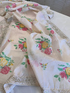 Pure Mul Chanderi Digital Print & Tilla Pitta Embroidered Suit Set
