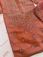Pure Mul Chanderi Kashmiri-Inspired Embroidered Semi-Stitched Suit Set