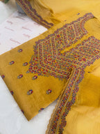 Pure Mul Chanderi Kashmiri-Inspired Embroidered Semi-Stitched Suit Set