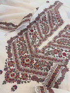 Pure Mul Chanderi Kashmiri-Inspired Embroidered Semi-Stitched Suit Set