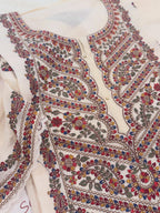 Pure Mul Chanderi Kashmiri-Inspired Embroidered Semi-Stitched Suit Set