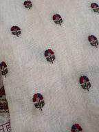 Pure Mul Chanderi Kashmiri-Inspired Embroidered Semi-Stitched Suit Set