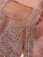 Pure Mul Chanderi Kashmiri-Inspired Embroidered Semi-Stitched Suit Set