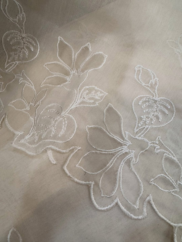 Pure mul chanderi kurta and dupatta having intricate cut work.