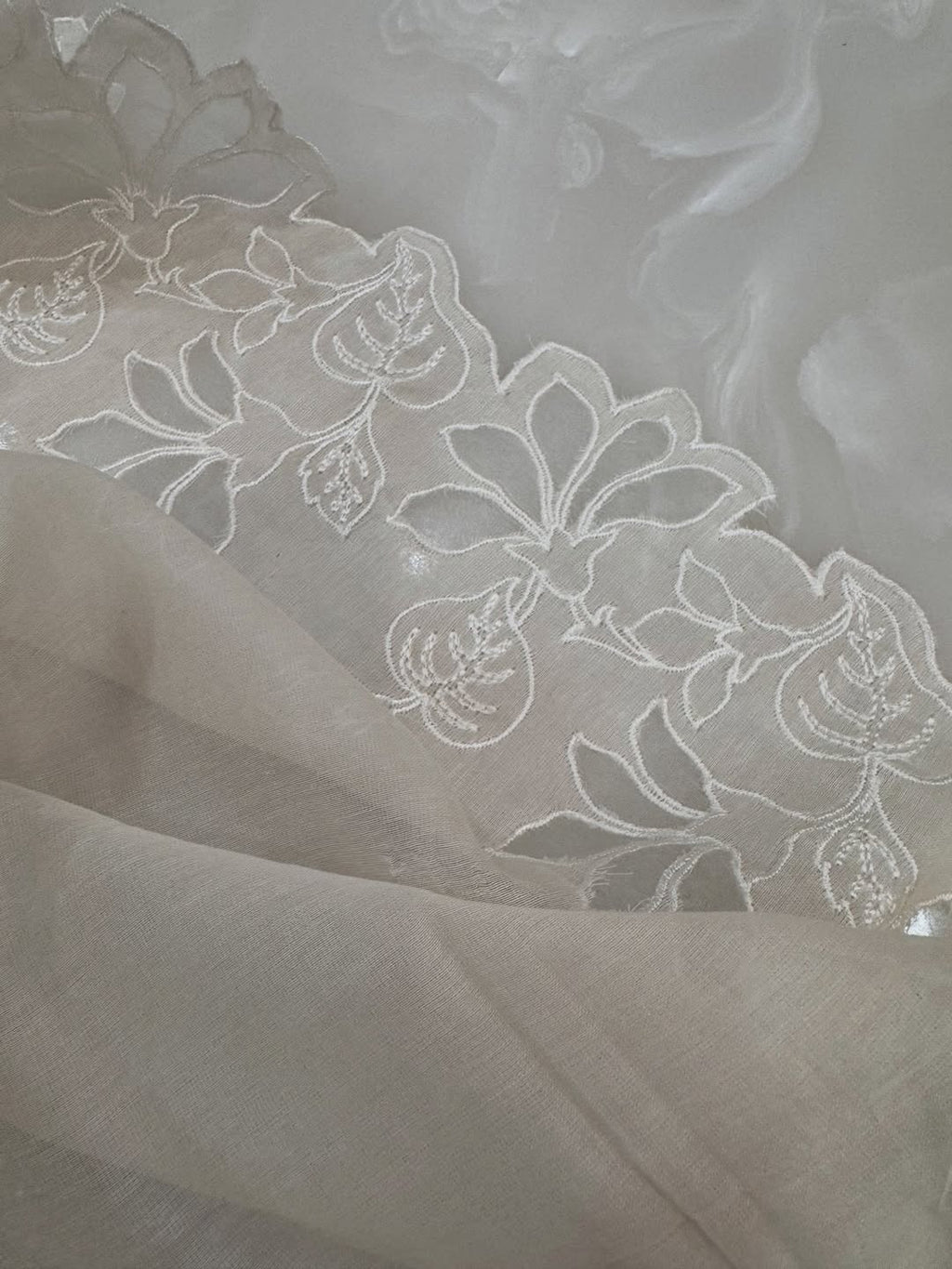 Summer Ivories Pure Mul Chanderi Cutwork Suit Set