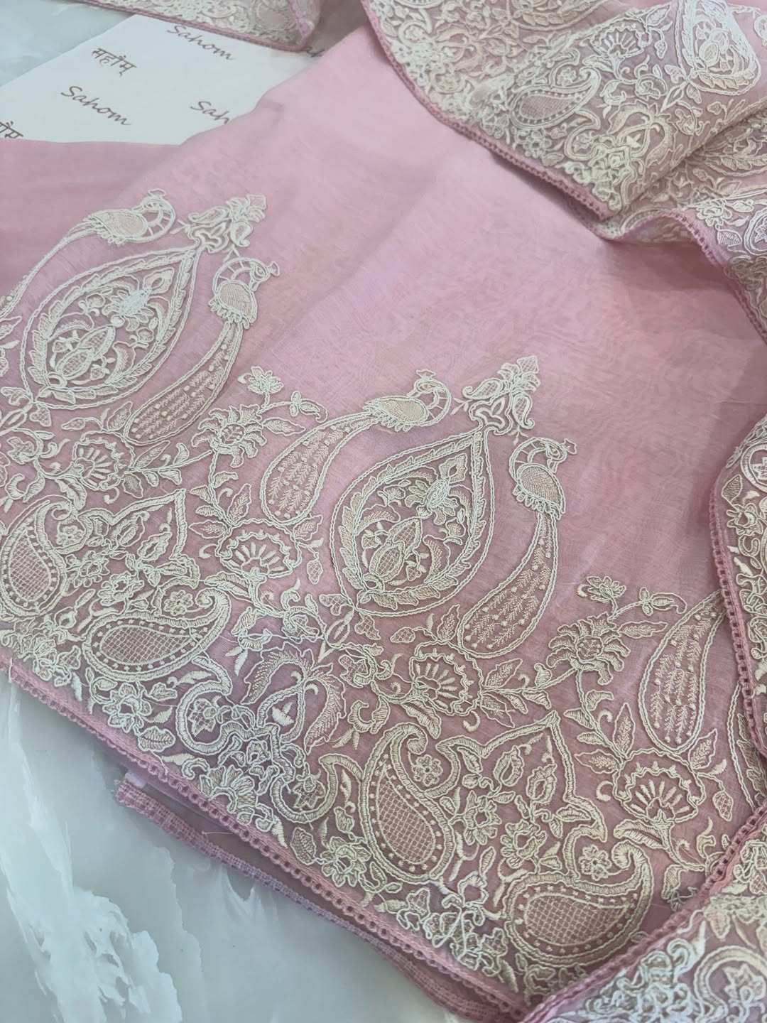 Mul Chanderi Thread & Dori Embroidered Kurta Dupatta Set