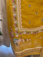 Pure Mul Chanderi Suit Set with Fine Organza Dupatta