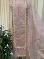 Pure Mul Chanderi Suit Set with Fine Organza Dupatta