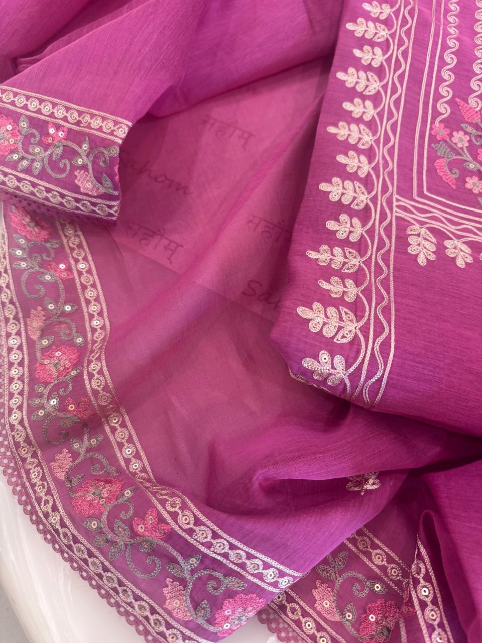 Aari Thread Embroidered Kurta Dupatta Set