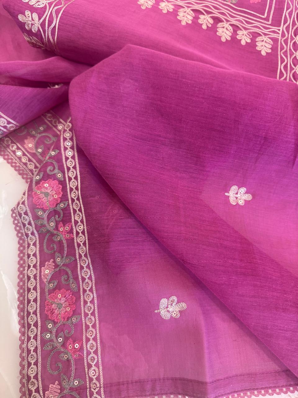 Aari Thread Embroidered Kurta Dupatta Set