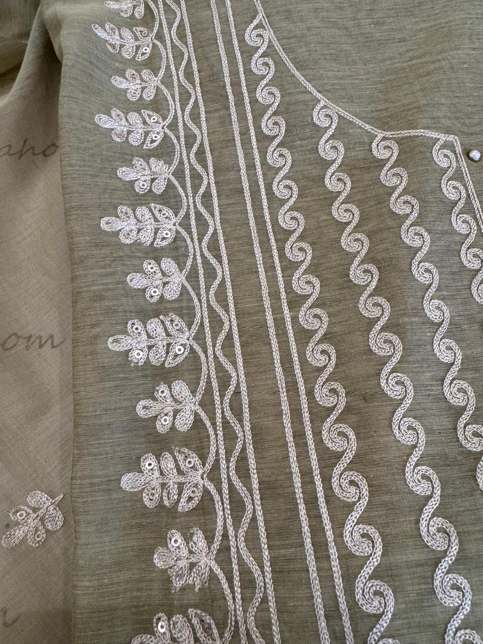 Aari Thread Embroidered Kurta Dupatta Set