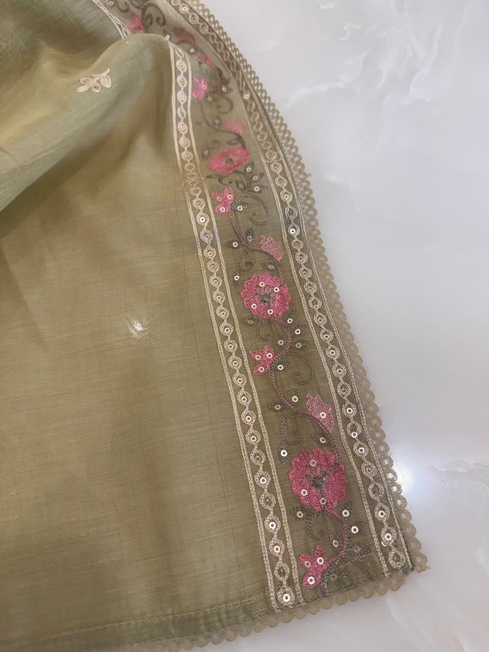 Aari Thread Embroidered Kurta Dupatta Set