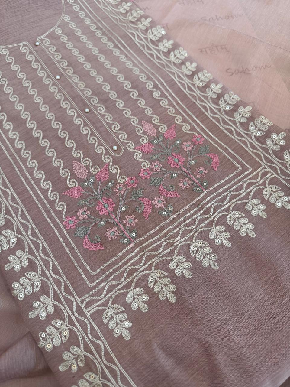 Aari Thread Embroidered Kurta Dupatta Set
