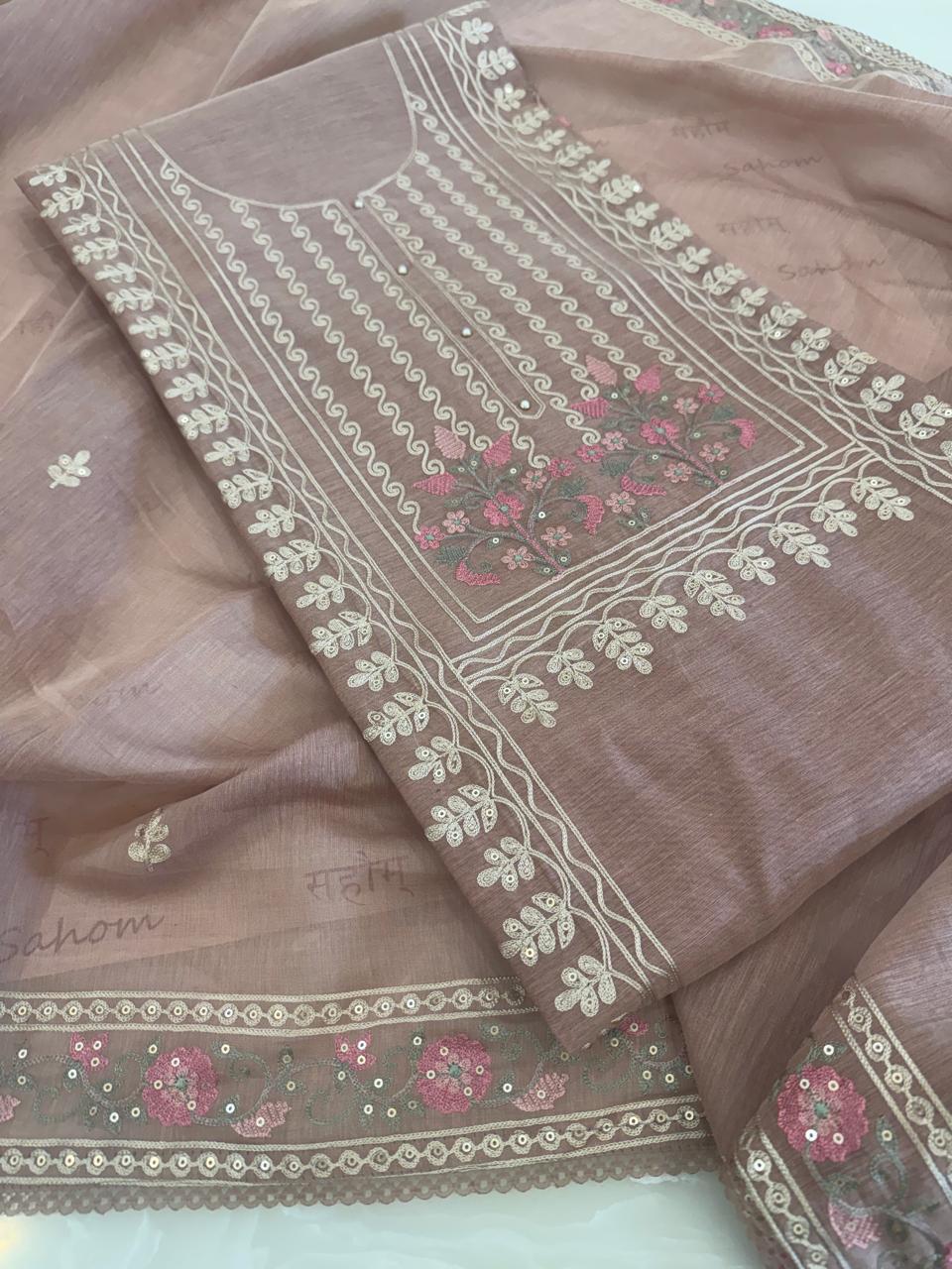 Aari Thread Embroidered Kurta Dupatta Set