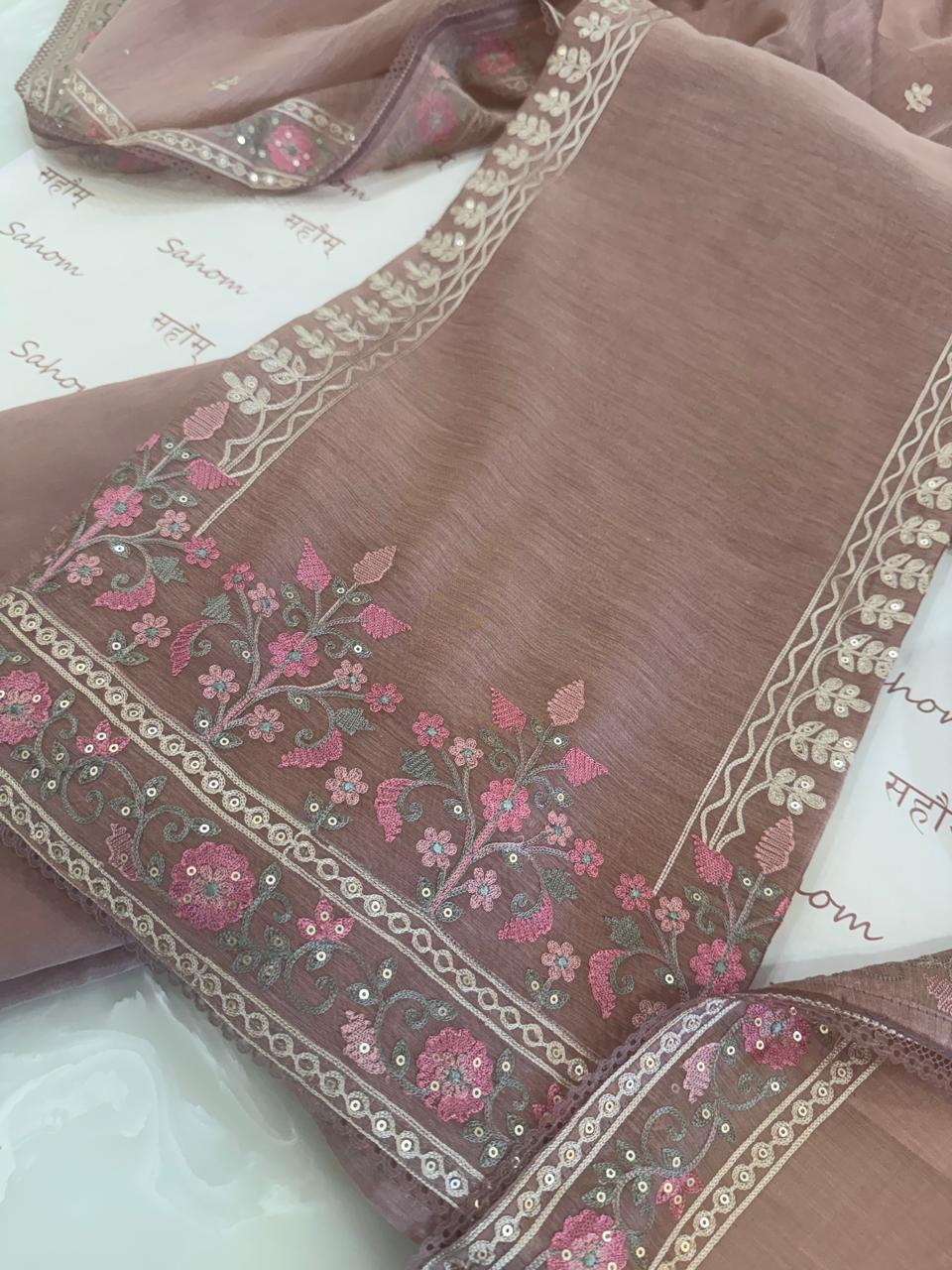 Aari Thread Embroidered Kurta Dupatta Set