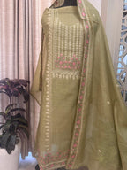 Aari Thread Embroidered Kurta Dupatta Set