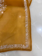 Pure Organza Thread Work Suit Set with Silk Organza Bandhani Dupatta