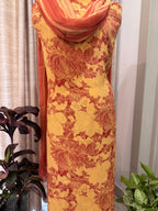 Digitally Printed Fine Crepe Suit Set with Chiffon Dupatta