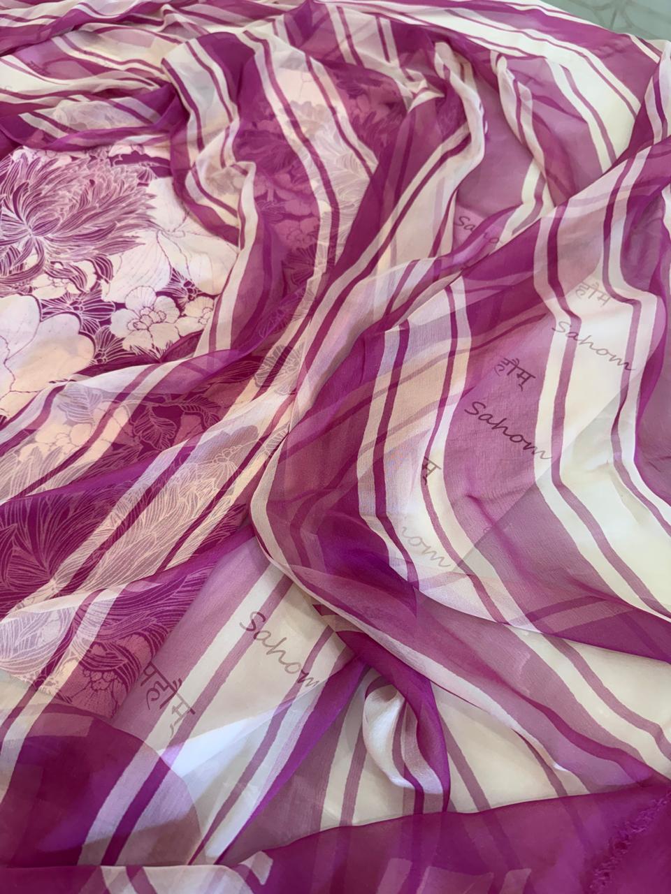 Digitally Printed Fine Crepe Suit Set with Chiffon Dupatta