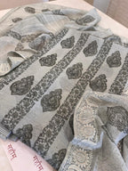 Pure Mul Chanderi Block Print & Lucknowi Chikankari Suit Set