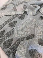 Pure Mul Chanderi Block Print & Lucknowi Chikankari Suit Set