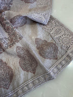 Pure Mul Chanderi Block Print & Lucknowi Chikankari Suit Set