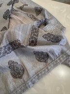 Pure Mul Chanderi Block Print & Lucknowi Chikankari Suit Set
