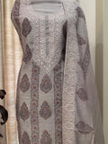Pure Mul Chanderi Block Print & Lucknowi Chikankari Suit Set