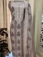 Pure Mul Chanderi Block Print & Lucknowi Chikankari Suit Set