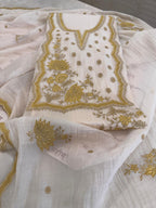 Pure Mul Chanderi Thread & Appliqué Work Suit Set