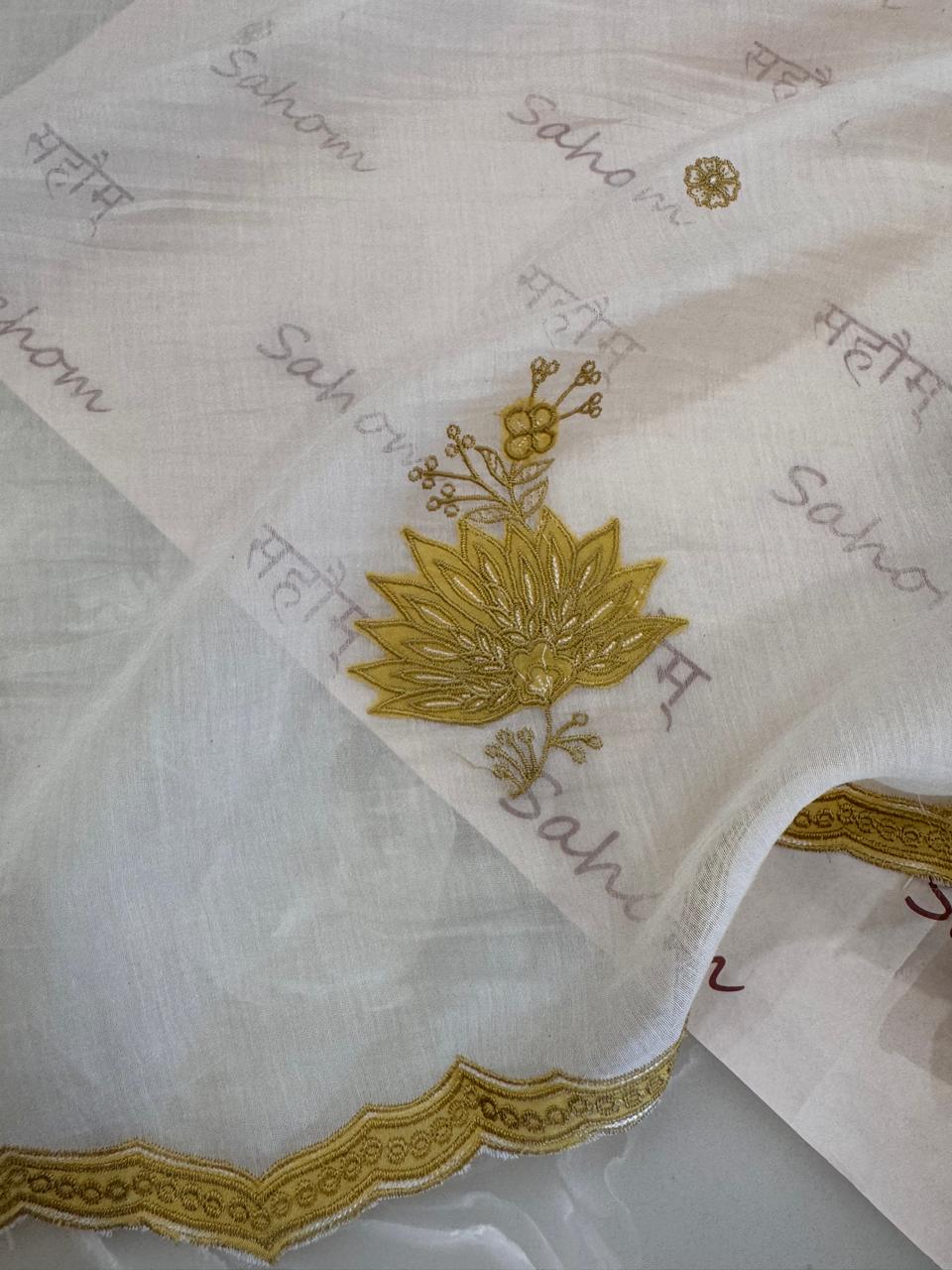 Pure Mul Chanderi Thread & Appliqué Work Suit Set