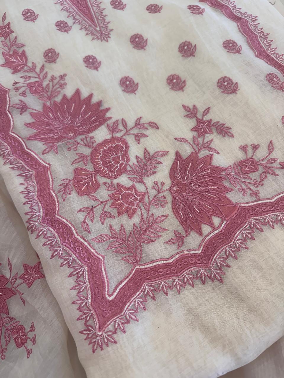 Pure Mul Chanderi Thread & Appliqué Work Suit Set