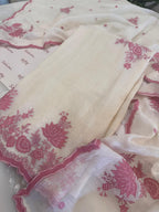 Pure Mul Chanderi Thread & Appliqué Work Suit Set