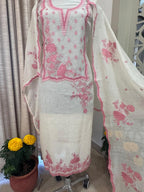 Pure Mul Chanderi Thread & Appliqué Work Suit Set