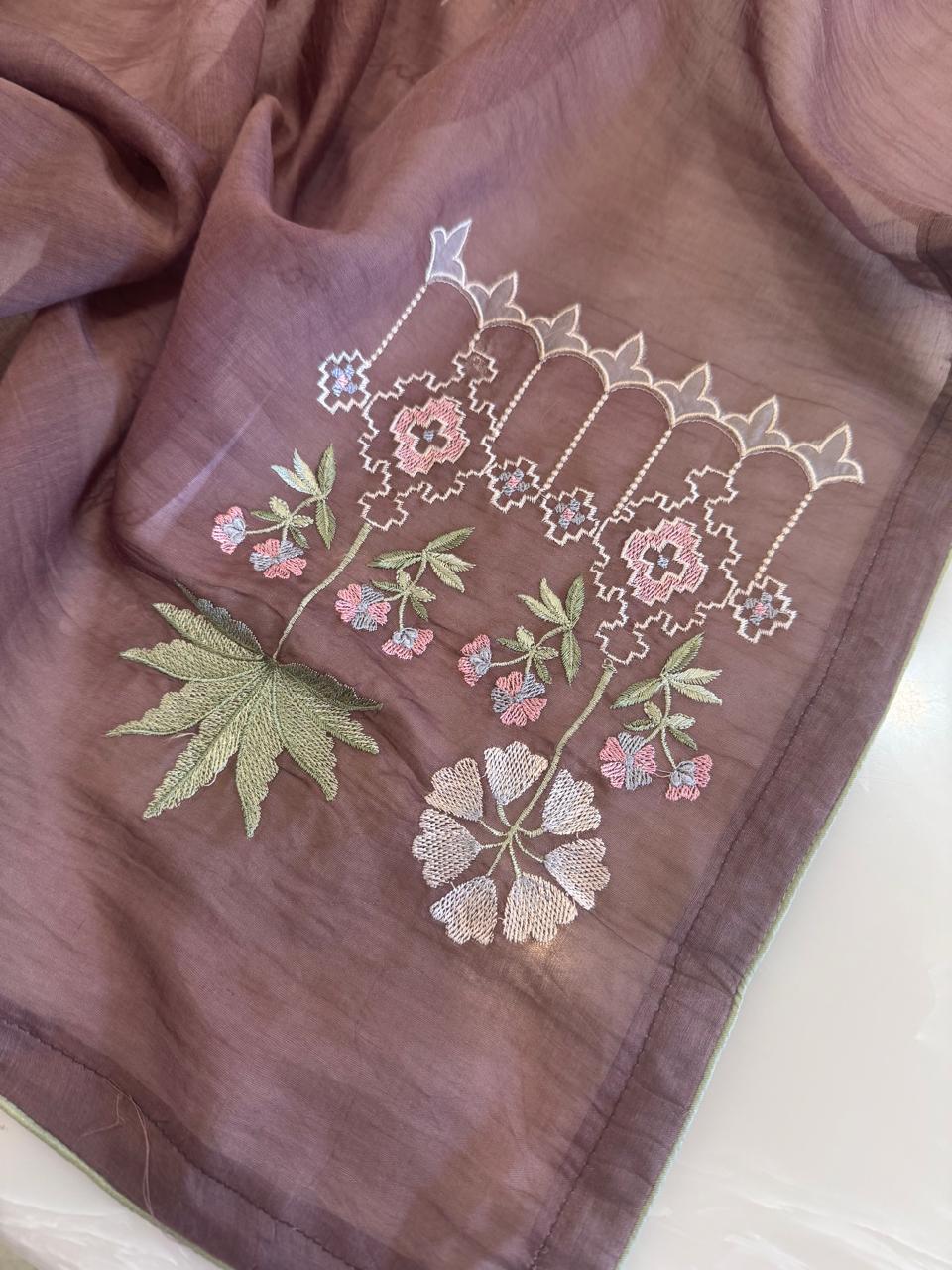 Pure Mul Chanderi Thread & Mirror Work Suit Set