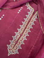 Pure Mul Chanderi Thread & Mirror Work Suit Set