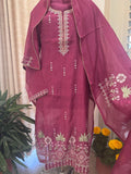 Pure Mul Chanderi Thread & Mirror Work Suit Set