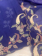 Pure Mul Chanderi Multicolor Embroidered Semi-Stitched Kurta Dupatta Set