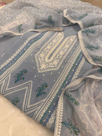 Pure Mul Chanderi Printed & Embroidered Kurta Dupatta Set