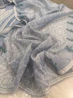 Pure Mul Chanderi Printed & Embroidered Kurta Dupatta Set
