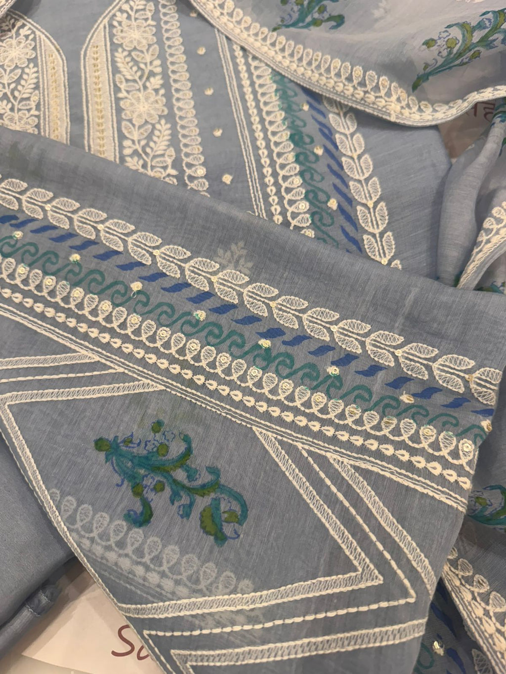Pure Mul Chanderi Printed & Embroidered Kurta Dupatta Set