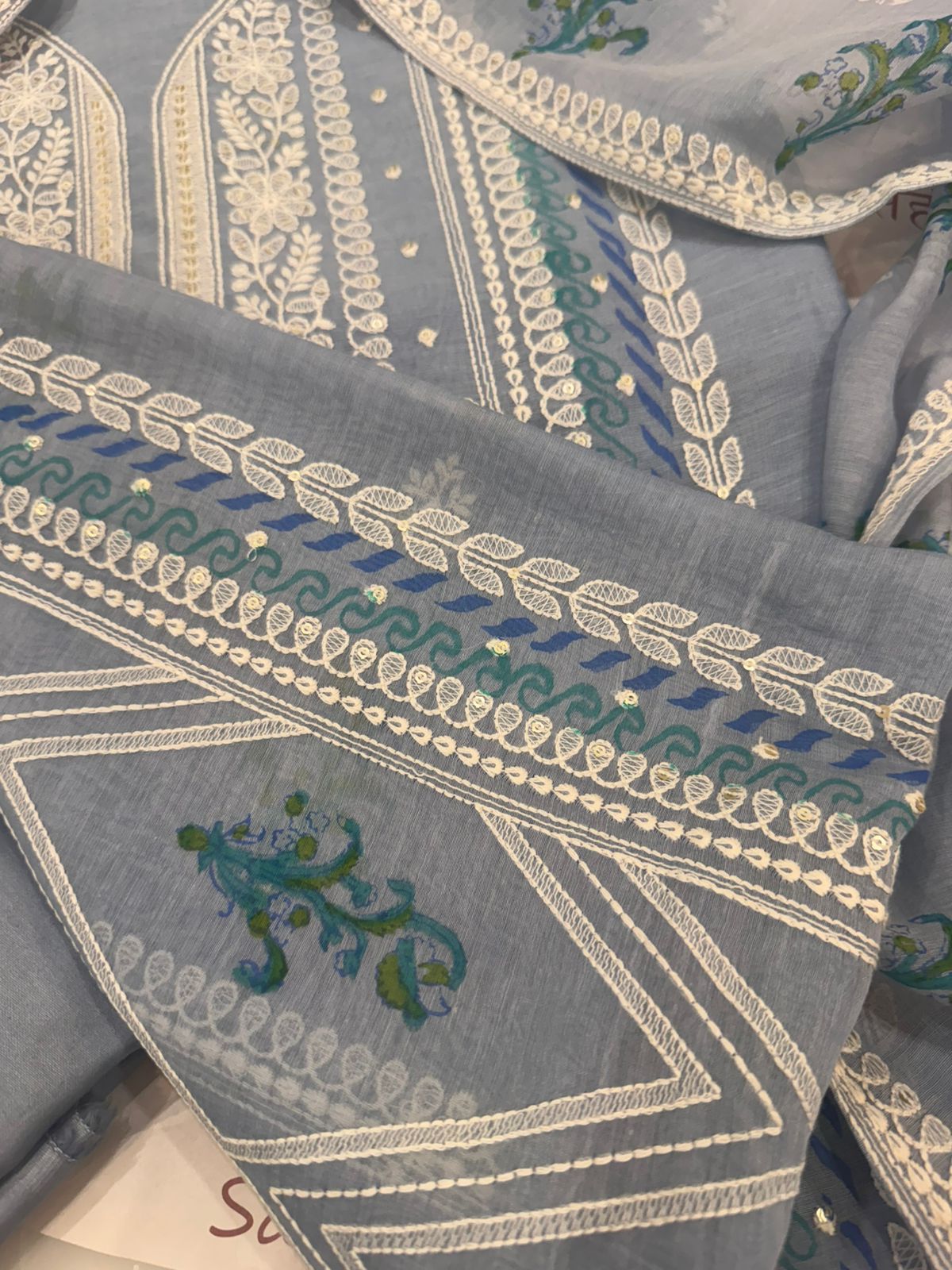 Pure Mul Chanderi Printed & Embroidered Kurta Dupatta Set
