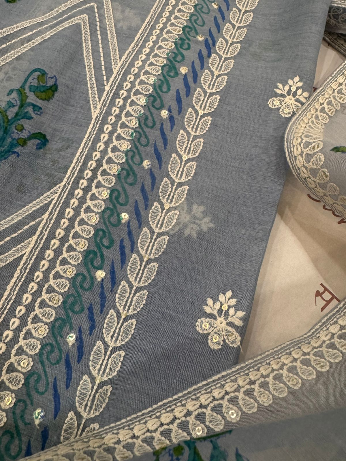 Pure Mul Chanderi Printed & Embroidered Kurta Dupatta Set