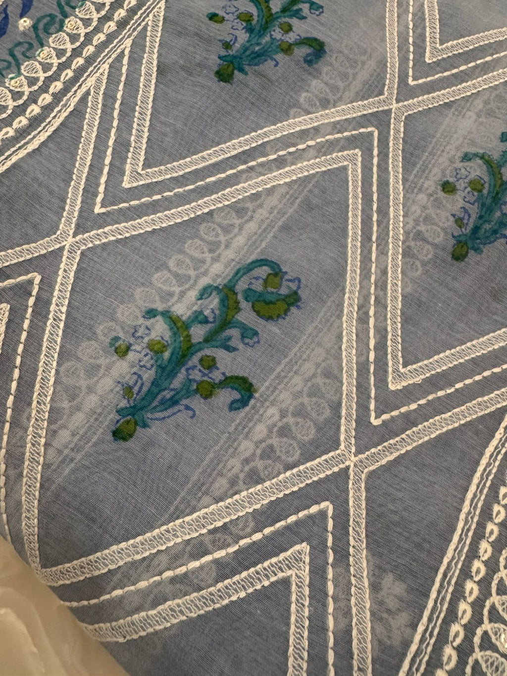 Pure Mul Chanderi Printed & Embroidered Kurta Dupatta Set