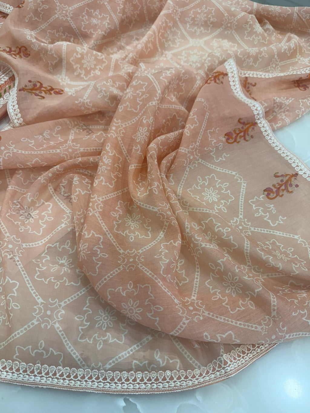 Pure Mul Chanderi Printed & Embroidered Kurta Dupatta Set