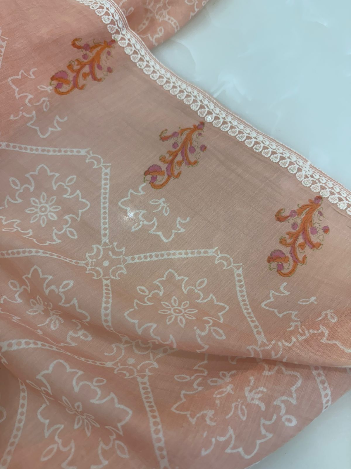 Pure Mul Chanderi Printed & Embroidered Kurta Dupatta Set