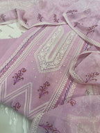 Pure Mul Chanderi Printed & Embroidered Kurta Dupatta Set
