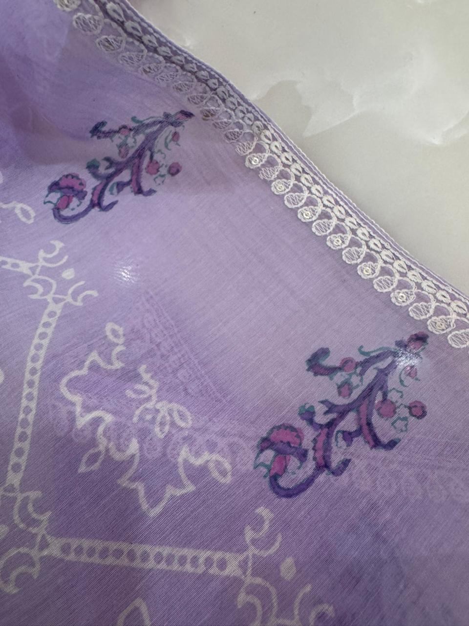 Pure Mul Chanderi Printed & Embroidered Kurta Dupatta Set