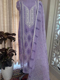 Pure Mul Chanderi Printed & Embroidered Kurta Dupatta Set